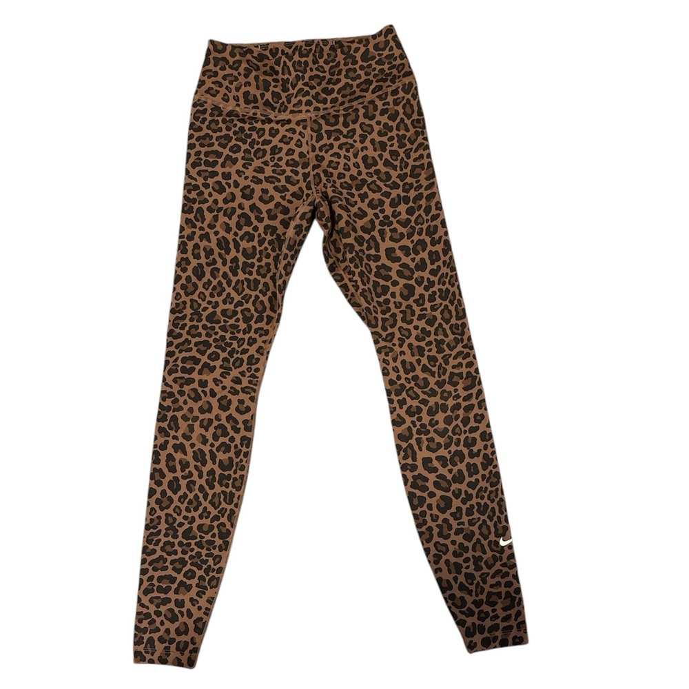 Nike Dri-Fit Training One Mid-Rise Printed Leopard Glitter XS